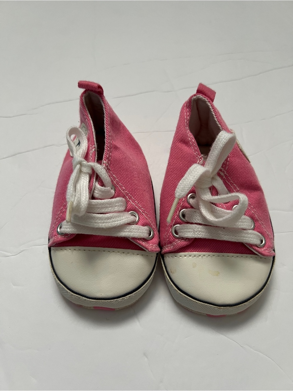 Pink Canvas Lace-Up Baby Shoes